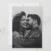 Full Photo Chic Flat Wedding Save The Date Card (Devant)