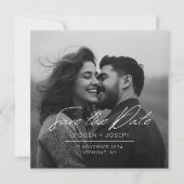 Full Photo Chic Flat Wedding Save The Date Card (Devant)