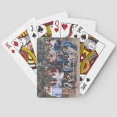 Full Photo Custom Family Script Typografie Tekst Pokerkaarten (Achterkant)