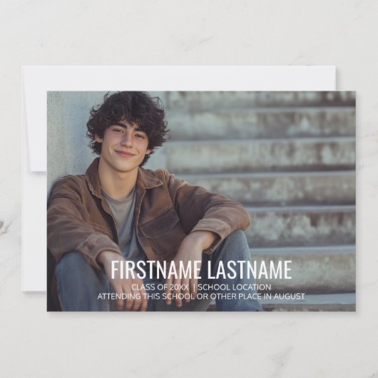 Full Photo Rustic Afstuderen kondigt en party Kaart (Voorkant)