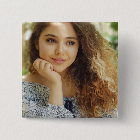 Full Photo Upload Vierkante Button 5,1 Cm (Voorkant)