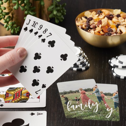 Full Photo - Vertical Custom Script Family Text Pokerkaarten (Insitu)