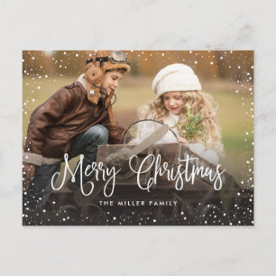 Full-Photo voor kerstsneeuwscript Feestdagenkaart