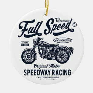 Full Speed Speedway Racing Keramisch Ornament