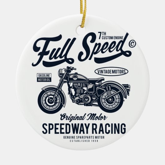 Full Speed Speedway Racing Keramisch Ornament (Voorkant)