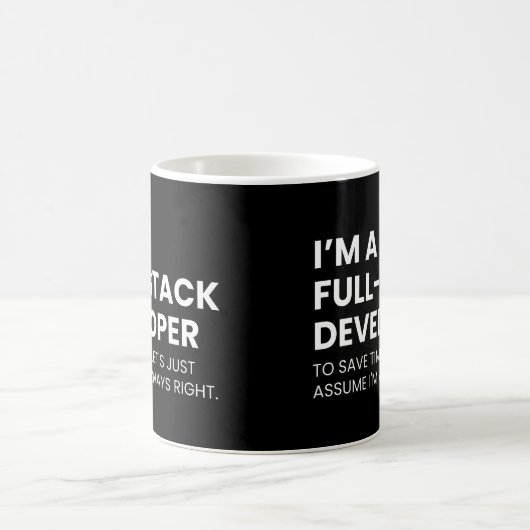 Full-Stack Developer Funny Coding Gezegde Koffiemok (Center)