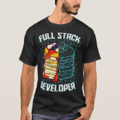 Full Stack Developer Funny Pancake Web Coder Progr T-shirt (Voorkant)