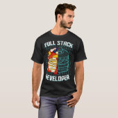 Full Stack Developer Funny Pancake Web Coder Progr T-shirt (Voorkant volledig)