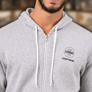 Full Zip Hoodie – Logo en naam / functie rol, grij