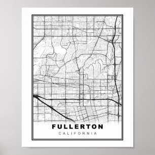 Fullerton Kaart Poster