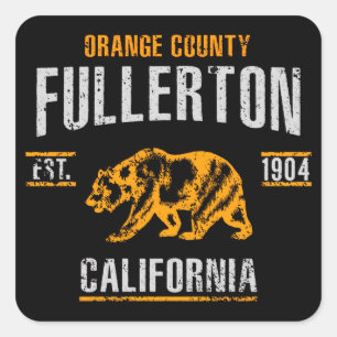 Fullerton Vierkante Sticker