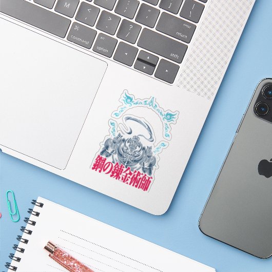 ⚙️ Fullmetal Alchemist Autocollant (Ordinateur portable avec iPhone)