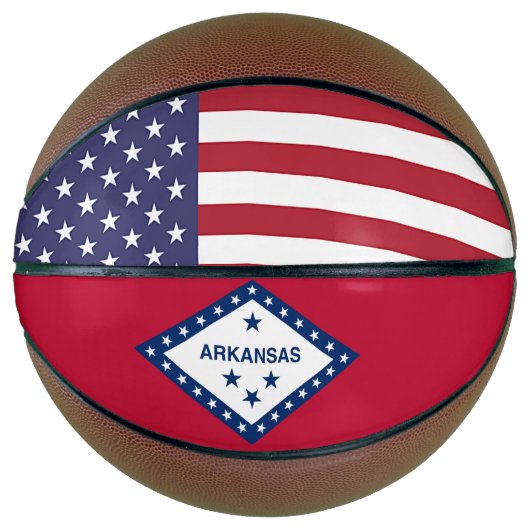 Fullsize Basketball met vlag van Arkansas, VS Mini Basketbal (Voorkant)
