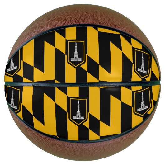 Fullsize Basketball met vlag van Baltimore, VS Basketbal (Voorkant)