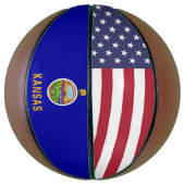 Fullsize Basketball met vlag van Kansas, VS Basketbal (Verticaal)
