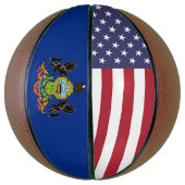 Fullsize Basketball met vlag van Pennsylvania, VS Mini Basketbal (Verticaal)