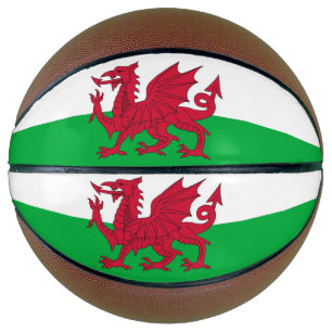 Fullsize Basketball met vlag van Wales, VK Mini Basketbal