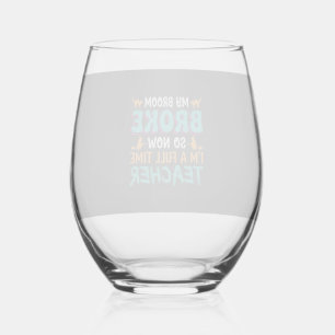 Fulltime leraar Halloween heks ontwerp_1 Wijnglas Zonder Voet