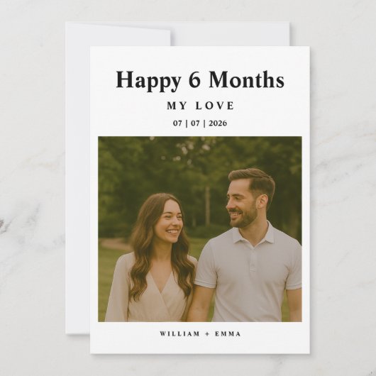 Fully Custom 6 Month Anniversary Card for Couple (Voorkant)