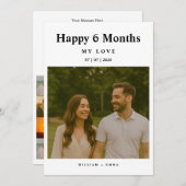 Fully Custom 6 Month Anniversary Card for Couple (Voorkant / Achterkant)