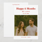 Fully Custom 6 Month Anniversary Card for Couple (Voorkant / Achterkant)