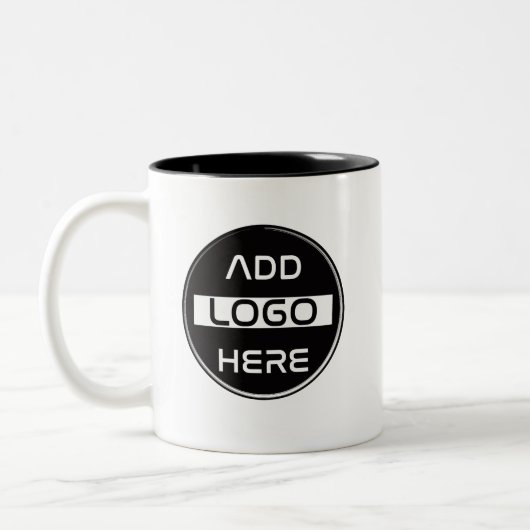 Fully Custom Business Logo Branding Tweekleurige Koffiemok (Links)