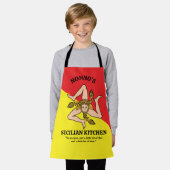 Fully Custom Wording Flag Sicily Sicilian Apron  Schort (Gedragen)