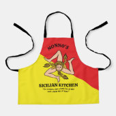 Fully Custom Wording Flag Sicily Sicilian Apron  Schort (Voorkant)