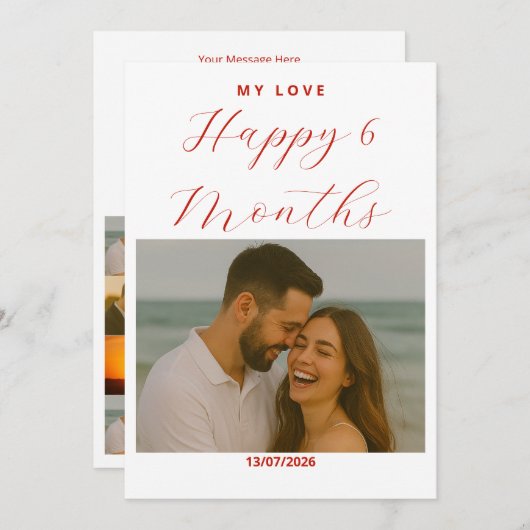 Fully Customizable Anniversary Card for Couple (Voorkant / Achterkant)