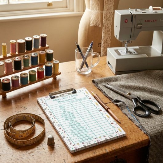 Fully Customizable Body Measurements Chart Notepad Post-it® Notes