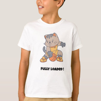 Fully loaded - a Funny Cat-Basketball  T-shirt