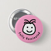 Fully Vaccination Text met een fijne ronde kant Button 5,7 Cm (Voorkant /achterkant)