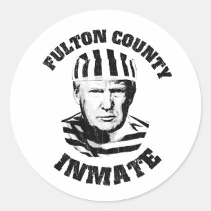 Fulton County Gevangene Mugshot Ronde Sticker
