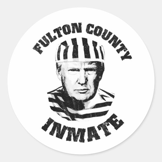 Fulton County Gevangene Mugshot Ronde Sticker (Voorkant)