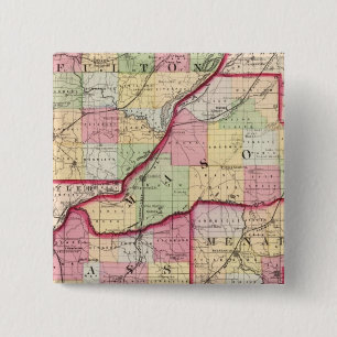 Fulton, Mason, Cass, Menard County Vierkante Button 5,1 Cm