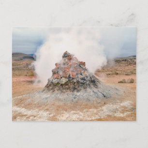 Fumarole, Hverir Geothermisch gebied, IJsland Briefkaart