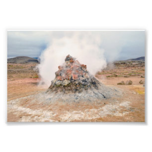 Fumarole, Hverir Geothermisch gebied, IJsland Foto Afdruk