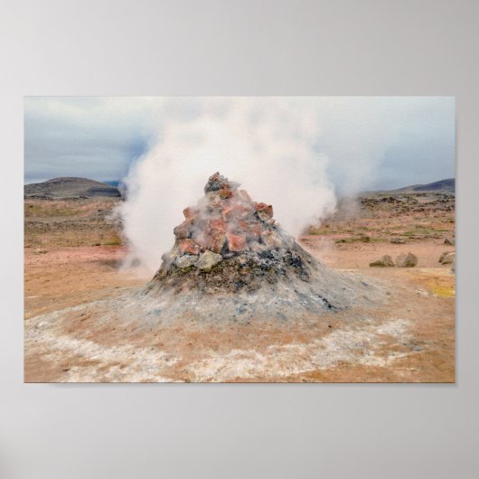 Fumarole, Hverir Geothermisch gebied, IJsland Poster (Voorkant)