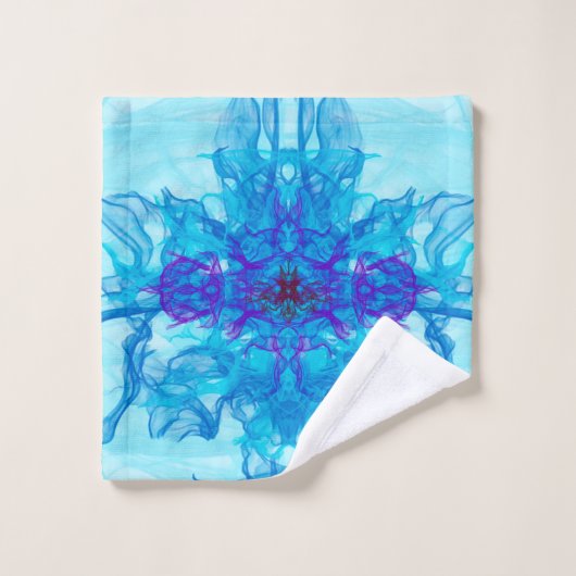 FUMÉE BLEUE - Art fractal - (Gant de toilette)