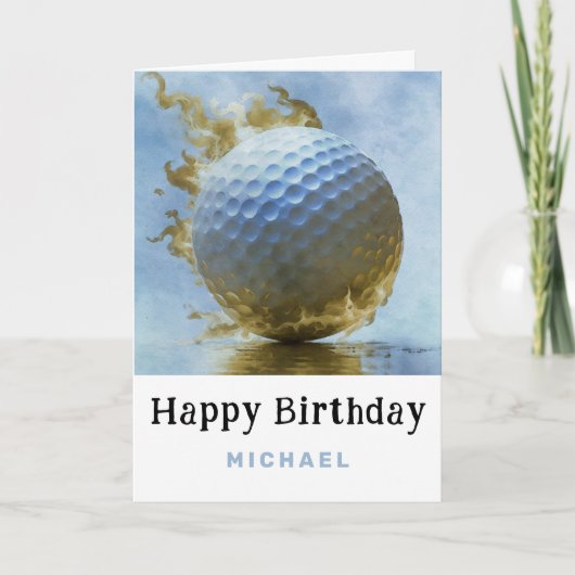 *~* Fumée Blue AP94 Golf Ball Carte d'anniversaire (Devant)