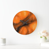Fumée noire Abstraite - Orange Grande horloge (Maison)