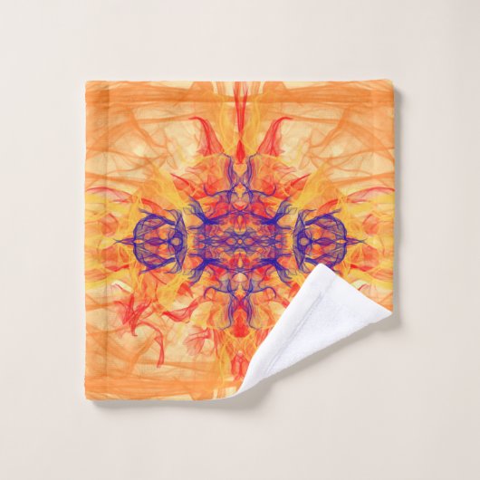 FUMÉE ORANGE - Art Fractal - (Gant de toilette)