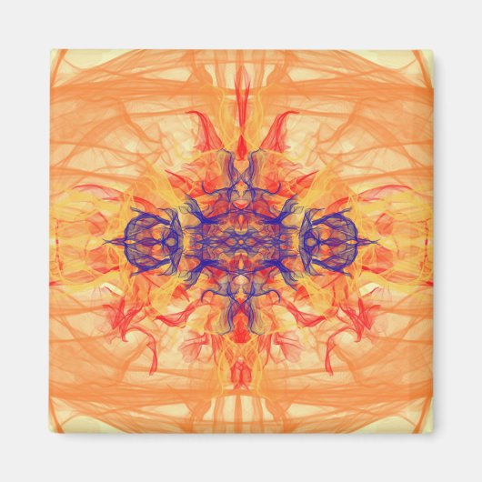 FUMÉE ORANGE - Art Fractal - Magnet (Devant)