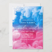 Fumée rose et bleu Baby Genre Reveillez Invitation (Devant)