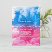 Fumée rose et bleu Baby Genre Reveillez Invitation (Debout devant)