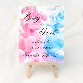 Fumée Thème bébé Genre Révéler Affiche de bienvenu