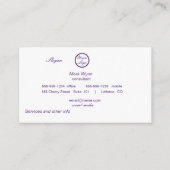 fumée violette sur carte de visite noir (Dos)