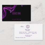 fumée violette sur carte de visite noir (Devant / Derrière)