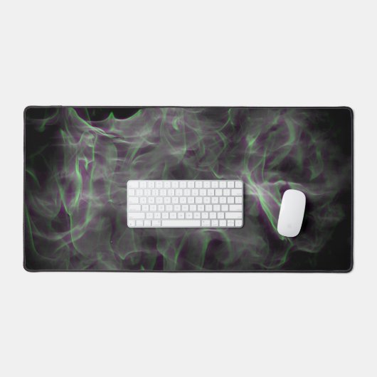 Fumée violette verte et flammes Mat d'art Abstrait (Clavier et souris)