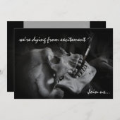 Fumer le crâne Cigarette Halloween Fête Invitation (Devant / Derrière)